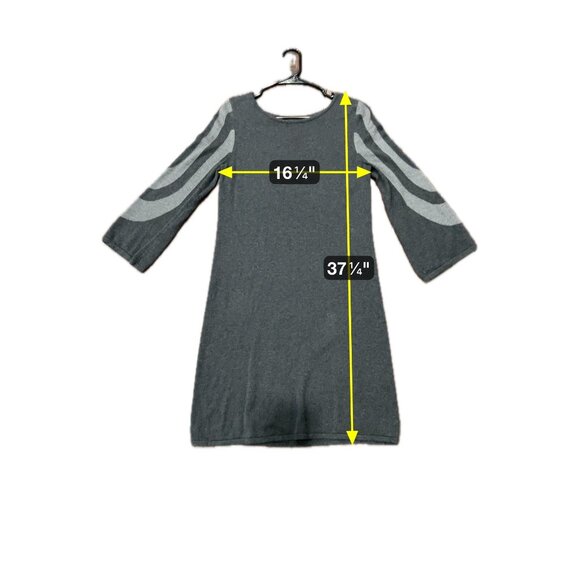 Spense Charcoal Gray 3/4 Sleeve Knit Dress Abstract Sleeve Design Size Medium - Picture 6 of 8